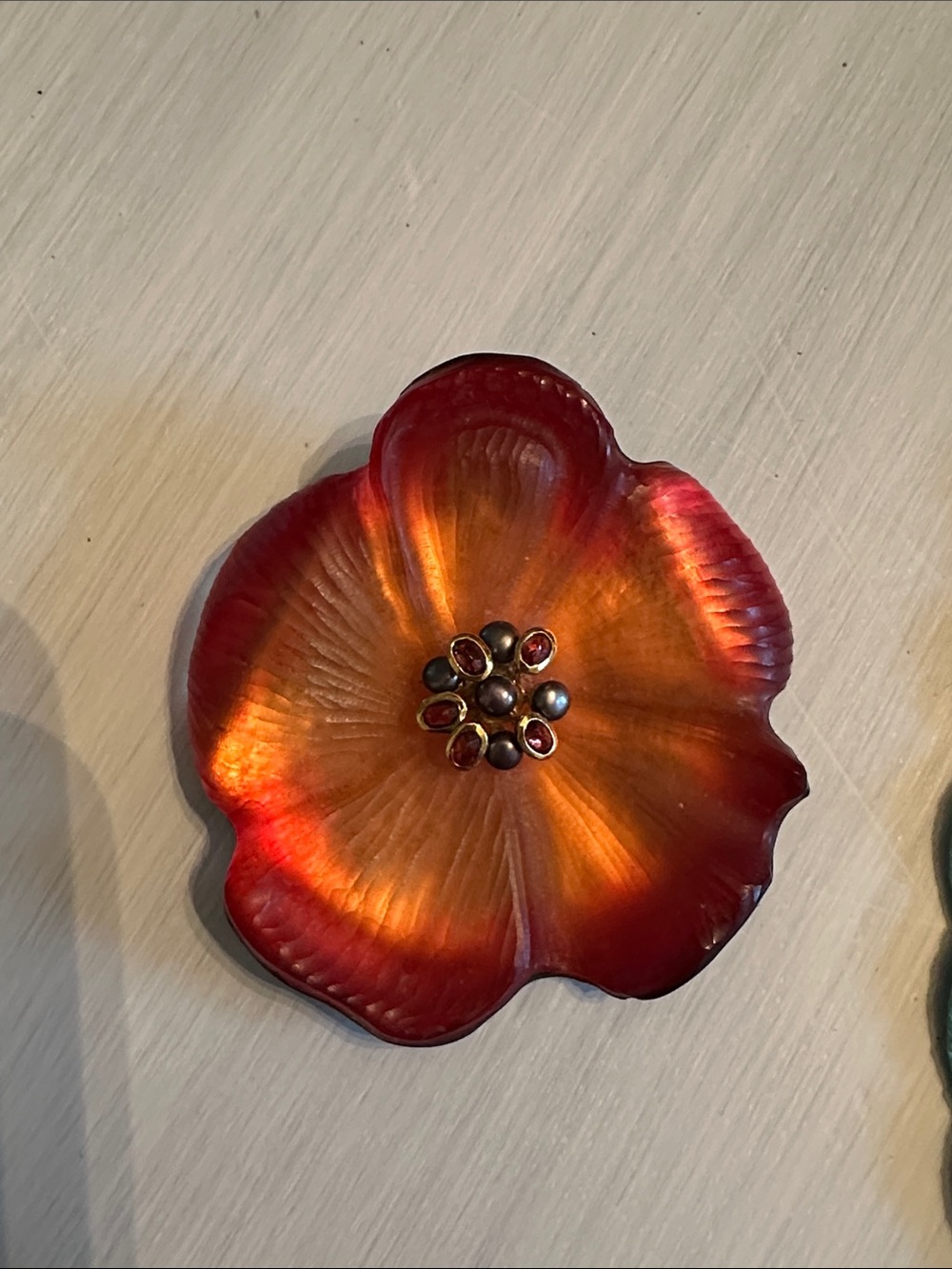 Alexis Bittar red flower pin